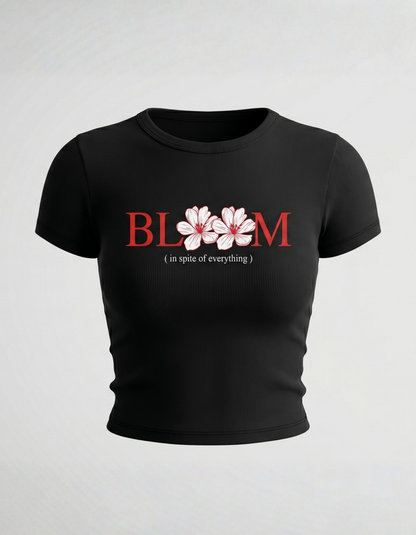 Bloom Tee | Black BBT for Women