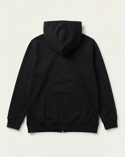 Solid Zip Hoodie — Black