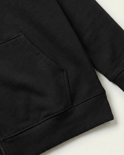 Solid Zip Hoodie — Black
