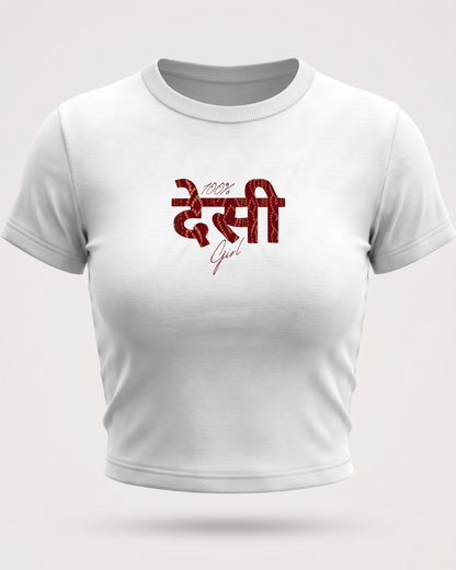 Desi Girl Tee | White BBT for Women