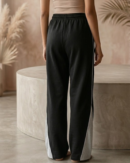 Real Baggy Joggers // Jet Black x Contrast Panel