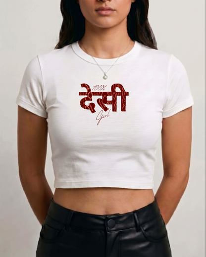 Desi Girl Tee | White BBT for Women