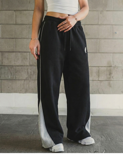 Real Baggy Joggers // Jet Black x Contrast Panel